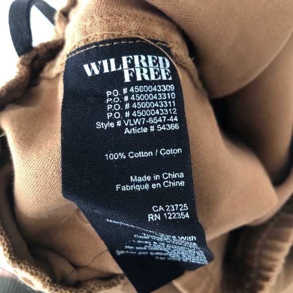 Wilfred Free - Aritzia cotton pants w/ elastic waist and cuffs - camel -… - Picture 4 of 5